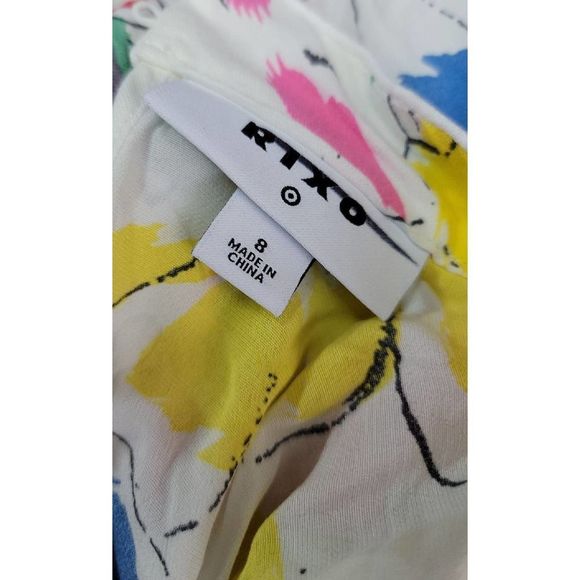 RIXO White Floral Mock Neck Maxi Dress Size 8 Midi length hard to find dress - Picture 9 of 10